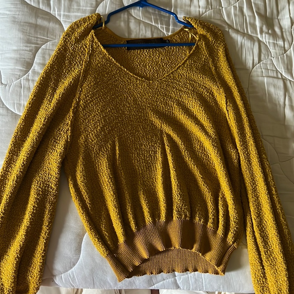 Yellow knit sweater